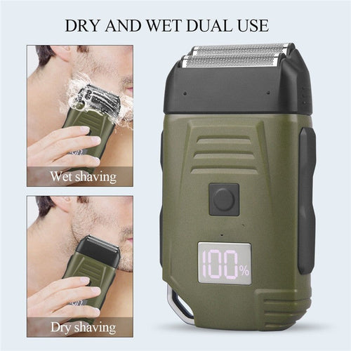 Men's Shaver Beard Hair Trimmer Electric Razor 2 Floating Shaver Head