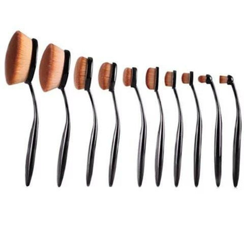 Beauty Experts Set of 10 Oval Beauty Brushes